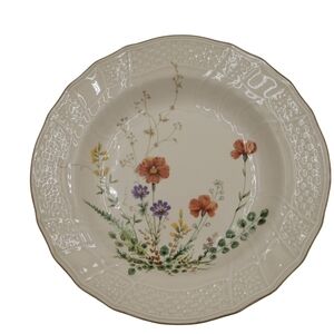 Mikasa Margaux Fine Ivory Flat Rim Soup Bowls Floral Weave Rim D 1006 Set of 2